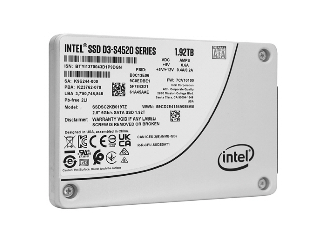 Intel® SSD D3-S4520 Series (3.84TB, 2.5in SATA 6Gb/s, 3D4, TLC)